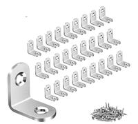 10/30/50 Pezzi Staffe A L In Acciaio Inossidabile Nero Con Vite, Supporto Angolare A 90° For Mensole, Mobili In Legno, Sedie, Cassetti, Armadietti(S-Silver 20X20 30pcs)