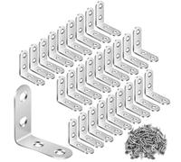 10/30/50 Pezzi Staffe A L In Acciaio Inossidabile Nero Con Vite, Supporto Angolare A 90° For Mensole, Mobili In Legno, Sedie, Cassetti, Armadietti(L-Silver 40X40 30pcs)
