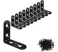 10/30/50 Pezzi Staffe A L In Acciaio Inossidabile Nero Con Vite, Supporto Angolare A 90° For Mensole, Mobili In Legno, Sedie, Cassetti, Armadietti(L-Black 40X40 10pcs)