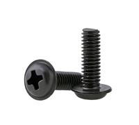 10/30/50pcs M3/ M3.5/ M4/ M5, 3-25mm Bullone a testa bombata Vite a macchina con incasso a croce Filettatura metrica Rondella Bullone a testa Acciaio nero Fermi for computer(20mm (10pcs),M5 (washer 10