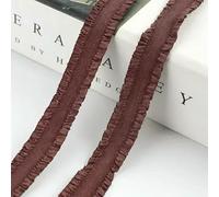 10-30 iarde 13,0 mm doppio volant elastici in pizzo elastico reggiseno cinghia biancheria intima cintura vestiti nastro elastico fai da te accessori da cucito-30 rosso caffè-13,0 mm-10 iarde