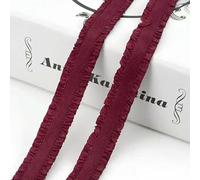10-30 iarde 13,0 mm doppio volant elastici in pizzo elastico reggiseno cinghia biancheria intima cintura vestiti nastro elastico fai da te accessori da cucito-08 rosso vino-13,0 mm-10 iarde