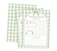 10/30 pezzi Carte gioco doccia bebè con consigli e previsioni in verde salvia, forniture per doccia per la futura mamma, giochi divertenti per la festa di rivelazione del sesso e attività per gli ospi