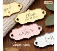10/30 pezzi Etichette decorative in acrilico personalizzate, adatte per cucito, maglia, boutique, matrimoni, regali di compleanno, etichette di abbigliamento fai-da-te, materiali per craft, bottoni de