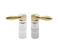 10/40/200 connettori a banana audio for altoparlanti video a banana ad angolo retto da 4 mm placcati in oro da 10/40/200 pezzi(40Pcs (20Pairs))