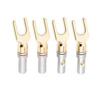10/40/200 Pz Y/U Tipo Connettori a Banana Altoparlante Spine a Banana Cavo Audio Connettore del Cavo Vite di Blocco Forcella Spade(40PCS (20Pairs))