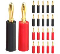 10/40PCS 4mm altoparlante placcato oro connettore a Banana altoparlanti a tromba spina a Banana for adattatore cavo altoparlante Audio Video(10 Black)