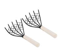 10" 5 denti Acciaio Artigli Mano Rastrello,2pz per Spiaggia Giardinaggio