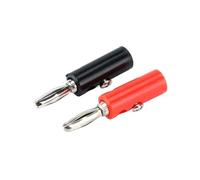 10/5 pezzi 4mm Banana Rame Puro Placcato Bromo Viti Abbinate Senza Saldatura Impilabile Lateralmente Banana Rosso e Nero(5PCS Black)