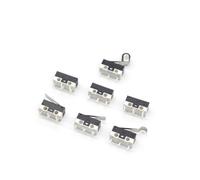 【10-5 PZ】Interruttore di finecorsa micro Interruttore a pulsante momentaneo 1A 125V AC Interruttore mouse 3Pin Leva a rullo con maniglia lunga Braccio SPDT 12X6X6M(Bent foot-1,10PCS)
