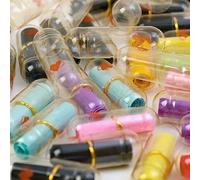 10/50/100 pezzi Capsule trasparenti mini per desideri, capsule per lettere d'amore (regalo per l'amante) Colore casuale,Dieci colori casuali,Cinquanta colori casuali,Cento colori casualiABS