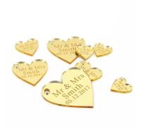 10/50/100 Pezzi Personalizzati Con Nome Inciso Cuori D'amore Etichette Decorazioni For La Tavola For Feste Di Matrimonio Decorazioni For Baby Shower Forniture For Battesimo Di Matrimonio(Mirror Gold)