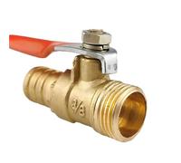 10/50/200 PCS Brass Barb Ball Valve with 1/4", 3/8", 1/2" BSP Male Thread Connector and 6mm,8mm, 10mm, 12mm Hose Barb Adapter(6mm Tube,10 PCS_1/2")