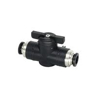 10/50/200 pezzi BUC 4~12 mm nero pneumatico a innesto rapido connettore valvola manuale for girare interruttore sfera manuale limitazione di corrente(BUC 6MM,200 PCS)