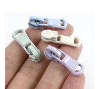 10 - 50 pezzi 3# Reverse Nylon Zipper Slider Doll Clothes Closure Zippers Puller Sunscreen Garment Sportswear Zips Head Supplies (LightPurple,SILVER 10PCS_GREEN)