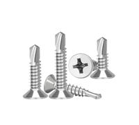 10/50 pezzi #8 M4.2 410 viti autofilettanti for lamiera 410 viti autoperforanti rapide ad alta resistenza a testa piatta in acciaio inossidabile(4.2x 32 50PCs)