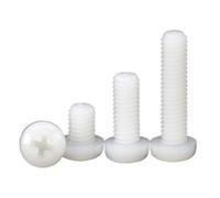 10-50 pezzi di viti in nylon M2 M2.5 M3 M4 M5 M6 M8 bianche o nere, isolamento in plastica di nylon, vite a testa cilindrica con intaglio a croce(White,5MM_ M3(50PCS))