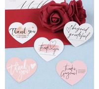 10/50 pezzi Etichette/Biglietti di ringraziamento a forma di cuore rosa - "Grazie per aver sostenuto la mia piccola attività" Etichette di saluto, Etichette regalo in carta/carta kraft, Adatte per dec