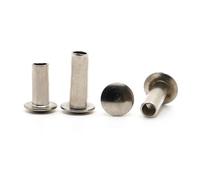 10-50 pezzi GB873 M2 M2.5 M3 M4 M5 M6 rivetto a testa tonda piatta con gambo semicavo in acciaio placcato(M3 50pcs,6mm)