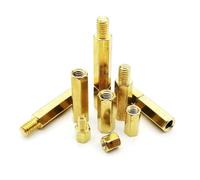 10/50 pezzi in ottone massiccio, rame, M2, M2,5, M3, M4, scheda PCB, scheda madre, distanziatore esagonale, pilastro, colonna, maschio e femmina, bullone distanziatore(Female-female,5MM_10PCS M3)