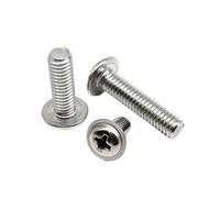 10/50 pezzi M1.4 .6 M2 .5 M3 M4 M5 M6 304 A2-70 acciaio inossidabile PWM DIN967 vite a testa tonda con rondella e collare(8mm,M2 50pcs)