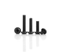 10/50 pezzi M2 M2,5 M3 M4 M5 M6 M8 nero grado 10.9 acciaio ISO7380 esagonale testa esagonale pulsante fungo bullone a brugola L = 3-100 mm (100 mm, M2 (50 pezzi)