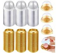 10/50 pezzi Scatola di plastica trasparente mini per torta con coperchio, vassoio rotondo per cupcake natalizi, contenitore in plastica per puff di tuorlo d'uovo, scatola a cupola per mooncake, scatol