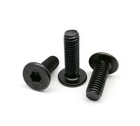 10/50 pezzi Vite a testa esagonale ultrasottile con esagono incassato ultrasottile, testa piatta, bullone M2 M2.5 M3 M4 M5 M6 M8, acciaio inossidabile 304 placcato nero(10pcs M8x50mm)