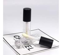 10/50 pz Commercio All'ingrosso 5 ml Tubo Lucidalabbra Trasparente Con Bacchetta Bianco Nero Rosa Trasparente Lipgloss Rossetto Tubi Pennello Grande Contenitori-50 pz, Tappo Nero