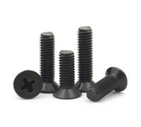 10-50 pz Nero In Acciaio Inox 304 Mini Piccolo M1.6 M2 M2.5 M3 M3.5 M4 M5 M6 Croce Vite A Testa Svasata Piatta bullone(5mm,M4 (10PCS))
