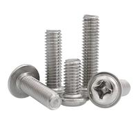 10/50 Pz Vite con guarnizione M2 M2.5 M3 M4 M5 M6 Bullone a testa tonda a croce in acciaio inossidabile 304 A2 con imbottitura(10mm,M3 50pcs)