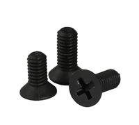 10-50 viti a testa piatta in nylon nero M2 M2.5 M3 M4 M5 M6 M8, viti per metallo a testa svasata, isolate in plastica, 4-60 mm(10 mm, M6 (20 pezzi)