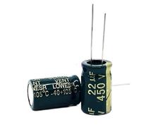 10~50pcs/lot 450v 22UF 450v22UF Low ESR/Impedance high frequency aluminum electrolytic capacitor size 13 * 20 20% EKFBQBGW(10pcs)
