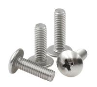 10/50PCS M2 .5 M3 M4 M5 M6 A2-70 Acciaio Inossidabile 304 Braguero Testa Piatta Grande Croce Rotonda Lunghezza Bullone 3~50mm(12mm,M6 10pc)