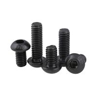 10/50pcs M2 M2.5 M3 M4 M5 M6 304 A2-70 acciaio inossidabile nero grado 10.9 ISO7380 esagono esagono incassato testa pulsante bullone a brugola vite(10.9,12MM_M5 X10PCS)