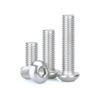10/50pcs M2 M2.5 M3 M4 M5 M6 304 A2-70 acciaio inossidabile nero grado 10.9 ISO7380 esagono esagono incassato testa pulsante bullone a brugola vite(304,25MM_M4 X10PCS)