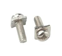 10-50pcs M3/M3.5/M4/M5 Viti di compressione per terminali con testa rotonda a fessura incrociata in acciaio al carbonio placcato nichel con rondella quadrata, M3x8-7mm