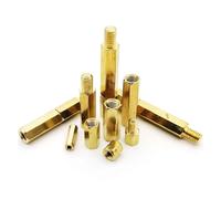 10/50pz Ottone Rame M2 M2.5 M3 M4 Distanziatore Esagonale Colonna Esagonale MF Maschio Femmina Bullone Distanziatore for Scheda PCB Scheda Madre(Female-female,5MM_M3 10PCS)