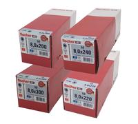 10,6 KG Fischer Viti per Legno Set Potenza Fast Misti Testa Svasata Inox Nuovo