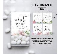 10-60 pezzi Etichette personalizzate per contenitori Tic Tac, caramelle Tic Tac alla menta con etichette semplicemente eleganti o solo etichette, bomboniere per matrimoni, decorazioni per feste di add