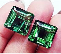 10 A 12 CT Naturale Verde Ametista Loose Gemma Ottagono Paio Certificato R843