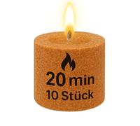 10 accendini XXL per camino, con lunga durata, per stufa, per barbecue o per falò in trucioli di legno di faggio, camino - Accenditore con 20 minuti di combustione, contenuto della confezione: 10