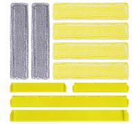 10 accessori per aspirapolvere Kärcher WV6 WV 6 Plus WV7: 6 panni in microfibra di ricambio e 4 estrattori per labbro in gomma, pezzi di ricambio riutilizzabili adatti per aspirapolvere Kärcher