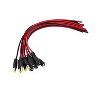 10 accoppiamenti DC Power Pigtail Cable Wire Plug 18AWG Rame puro 2,1 mm x 5,5 mm 12V 5A Connettori maschio e femmina per sistema di sorveglianza CCTV Telecamera di sicurezza e adattatore di alimentaz