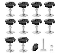 10 adattatori per scanalature a T, M6 x 35 mm, adattatore per scanalature a T, viti a T con dado a stella M6, per barre portapacchi portapacchi portapacchi compatibile con Thule