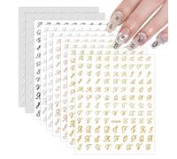 10 adesivi 3D per unghie, con lettere, autoadesivi, per nail art, per nail art fai da te, per nail art