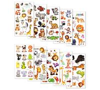 10 Adesivi Animali per Bambini - Tatuaggi Temporanei Impermeabili - Decorazione Del Partito Non Stimolante