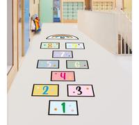 10 Adesivi da Parete per Pavimento a Reticolo Colorati Arcobaleno DIY Puzzle Hopscotch Adesivi da Parete Rimovibili per Cmera dei Bambini Cameretta dei Bambini Scuola