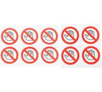 10 adesivi di avvertimento con scritta "Do Not Touch", diametro 20 mm, autoadesivi, per la prevenzione dei pericoli di macchinari, rimovibili, senza tocco, per ufficio, durevoli e professionali