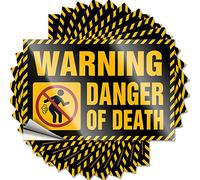 10 adesivi divertenti con scritta "Warning Pericolo di morte" per auto da uomo (6 x 9 cm)